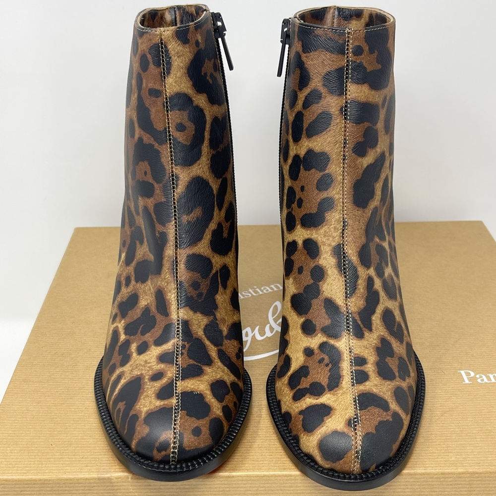 SOLD - Christian Louboutin Leopard Leather Heel Ankle Boot